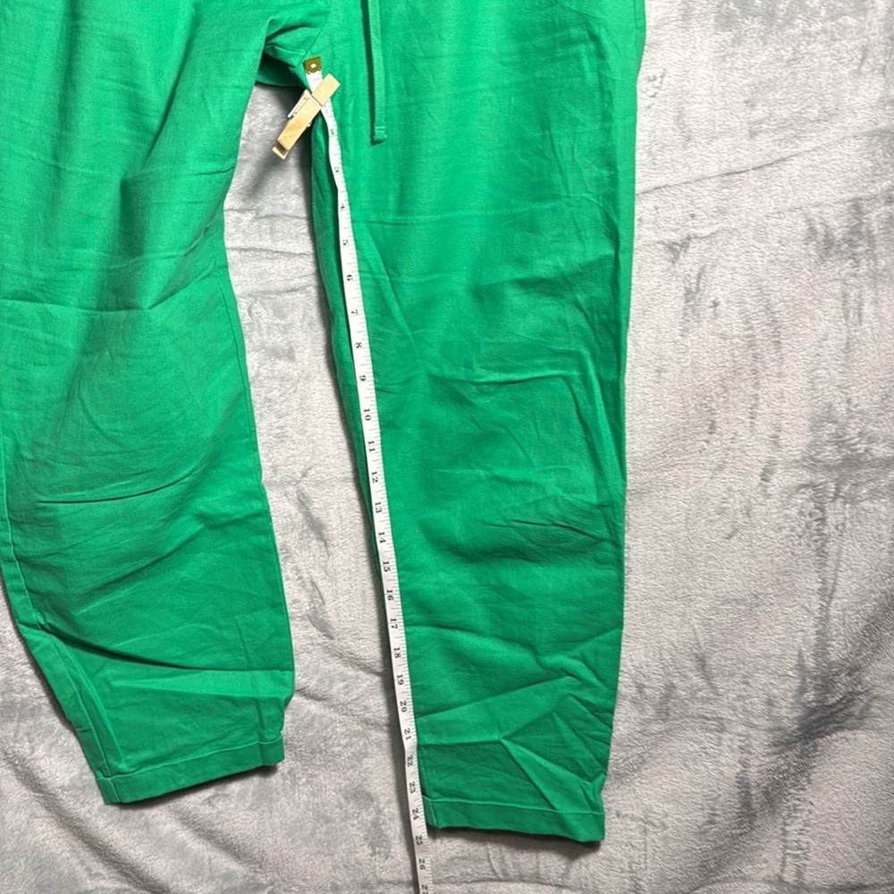 J.Crew pants women’s‎ NWT 4 green cotton linen blend lightweight capri pull on - Picture 3 of 9